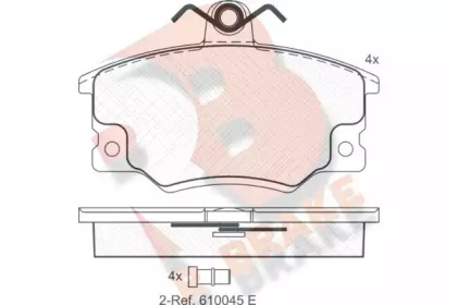 Комплект тормозных колодок R BRAKE RB0415