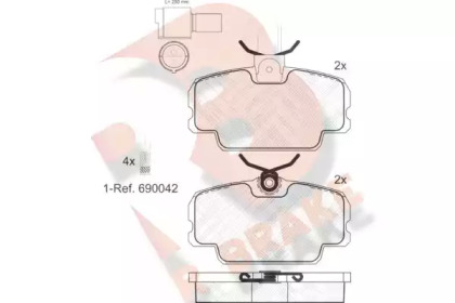 Комплект тормозных колодок R BRAKE RB0419-006