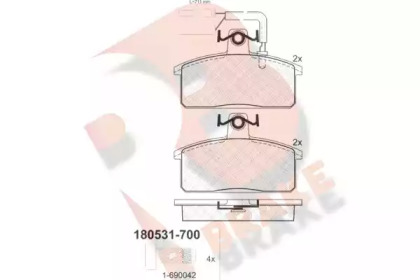 Комплект тормозных колодок R BRAKE RB0531-700