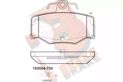 Комплект тормозных колодок R BRAKE RB0804-700