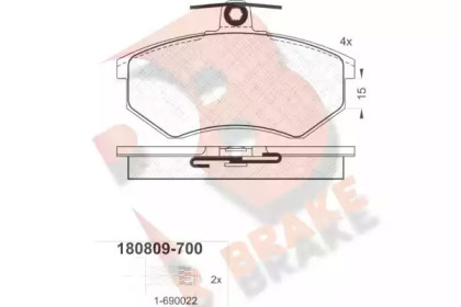 Комплект тормозных колодок R BRAKE RB0809-700