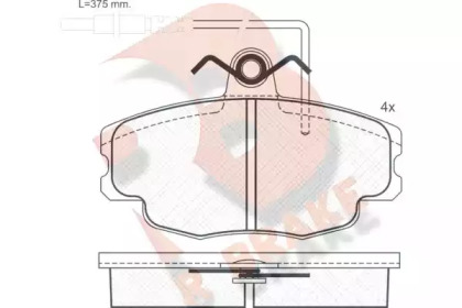 Комплект тормозных колодок R BRAKE RB0863