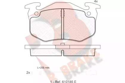 Комплект тормозных колодок R BRAKE RB0931