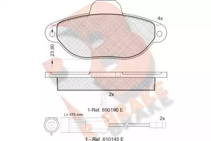 Комплект тормозных колодок R BRAKE RB0953