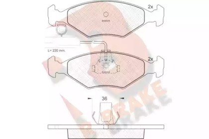 Комплект тормозных колодок R BRAKE RB1226