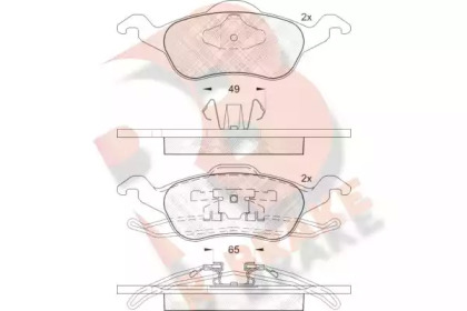 Комплект тормозных колодок R BRAKE RB1264