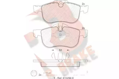 Комплект тормозных колодок R BRAKE RB1335-203