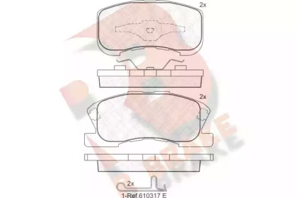 Комплект тормозных колодок R BRAKE RB1342