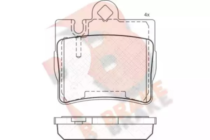 Комплект тормозных колодок R BRAKE RB1390