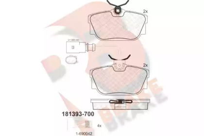 Комплект тормозных колодок R BRAKE RB1393-700