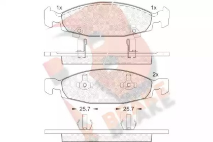 Комплект тормозных колодок R BRAKE RB1398