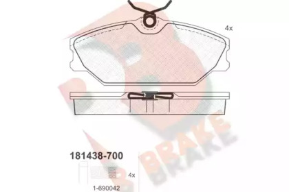 Комплект тормозных колодок R BRAKE RB1438-700