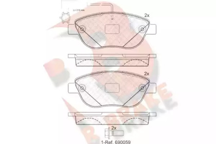 Комплект тормозных колодок R BRAKE RB1440-203