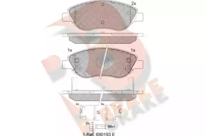 Комплект тормозных колодок R BRAKE RB1445-208