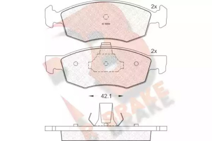 Комплект тормозных колодок R BRAKE RB1508