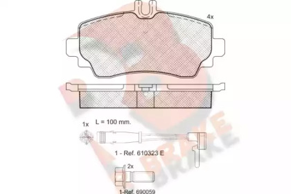 Комплект тормозных колодок R BRAKE RB1516-701