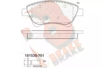 Комплект тормозных колодок R BRAKE RB1535-701