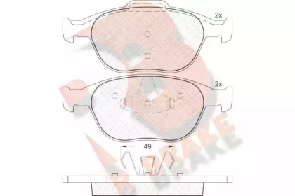 Комплект тормозных колодок R BRAKE RB1537