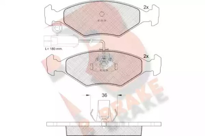 Комплект тормозных колодок R BRAKE RB1603