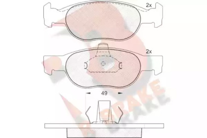 Комплект тормозных колодок R BRAKE RB1616