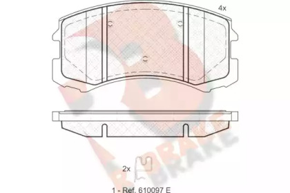 Комплект тормозных колодок R BRAKE RB1618