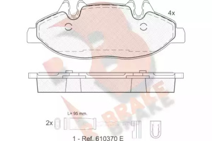 Комплект тормозных колодок R BRAKE RB1675