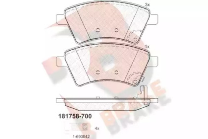 Комплект тормозных колодок R BRAKE RB1758-700