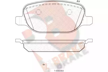 Комплект тормозных колодок R BRAKE RB1780