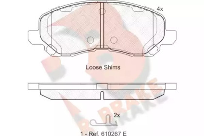 Комплект тормозных колодок R BRAKE RB1806