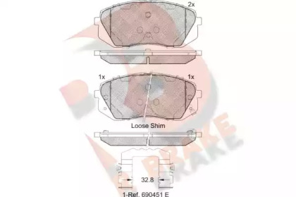 Комплект тормозных колодок R BRAKE RB1826-202