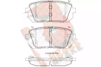 Комплект тормозных колодок R BRAKE RB1827