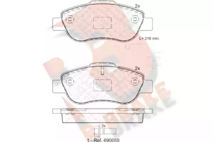 Комплект тормозных колодок R BRAKE RB1843-203