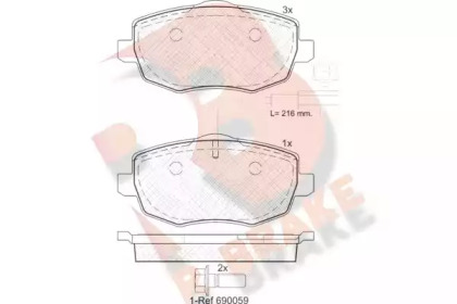 Комплект тормозных колодок R BRAKE RB1845