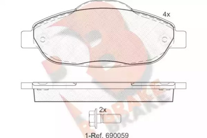 Комплект тормозных колодок R BRAKE RB1851