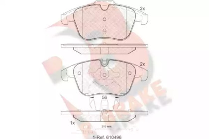 Комплект тормозных колодок R BRAKE RB1886-203