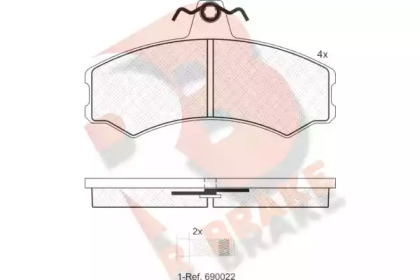 Комплект тормозных колодок R BRAKE RB1890