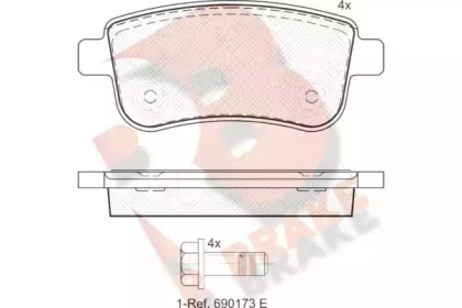 Комплект тормозных колодок R BRAKE RB1904