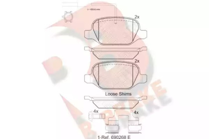 Комплект тормозных колодок R BRAKE RB2037-203