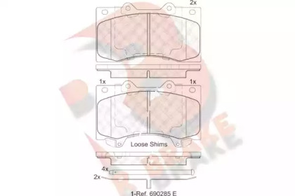 Комплект тормозных колодок R BRAKE RB2051