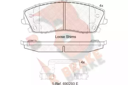 Комплект тормозных колодок R BRAKE RB2067