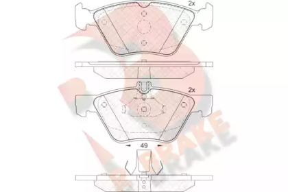 Комплект тормозных колодок R BRAKE RB2114