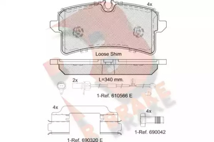 Комплект тормозных колодок R BRAKE RB2159