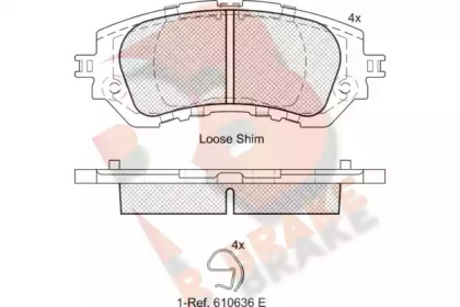 Комплект тормозных колодок R BRAKE RB2180