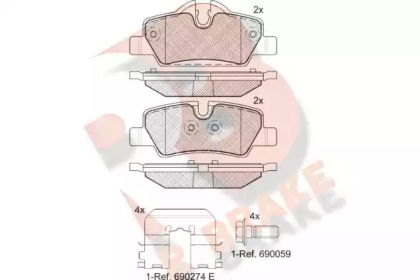 Комплект тормозных колодок R BRAKE RB2190