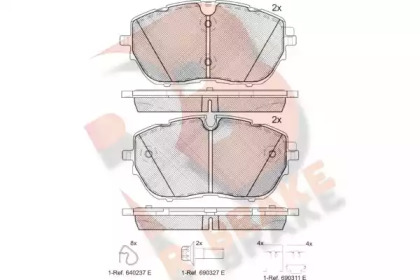 Комплект тормозных колодок R BRAKE RB2227