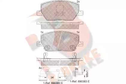 Комплект тормозных колодок R BRAKE RB2243