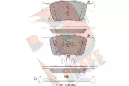 Комплект тормозных колодок R BRAKE RB2245