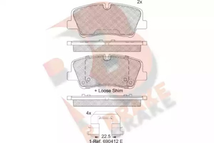 Комплект тормозных колодок R BRAKE RB2267-204