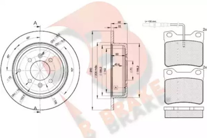 Комплект тормозов R BRAKE 3R07874250