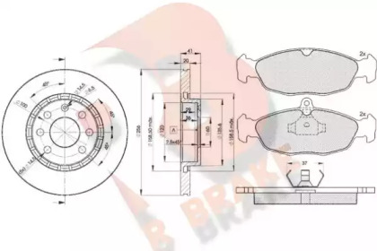 Комплект тормозов R BRAKE 3R08589046